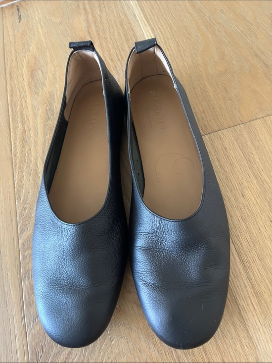 Everlane Shoes - Everlane Black Leather Slip-On Ballet Flats